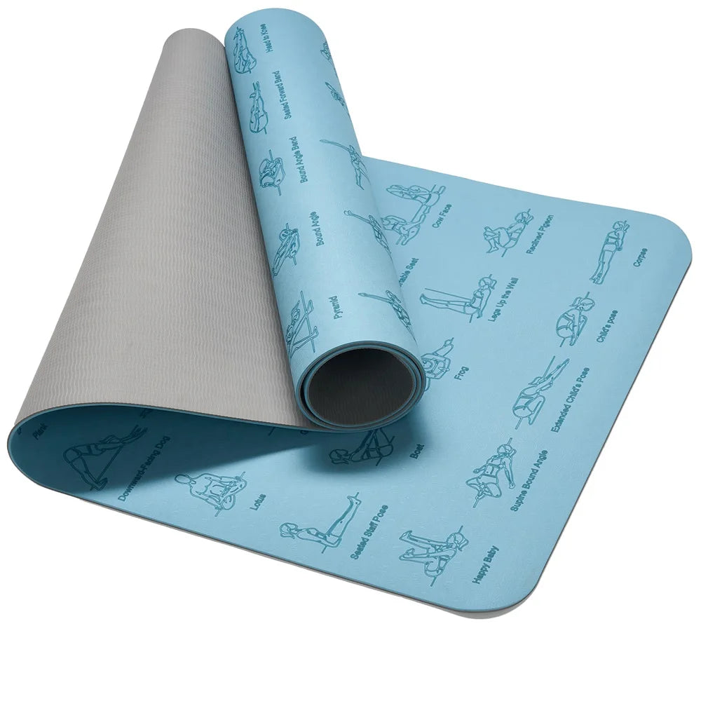 Tapis de yoga avec posture bleu Le Box Du Fitness