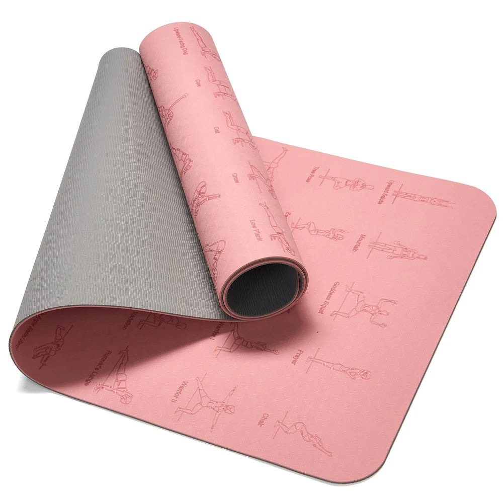 Tapis de yoga avec posture rose Le Box Du Fitness