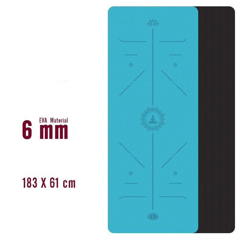 Tapis de Yoga Pilates Bouddah Bleu Clair Noir