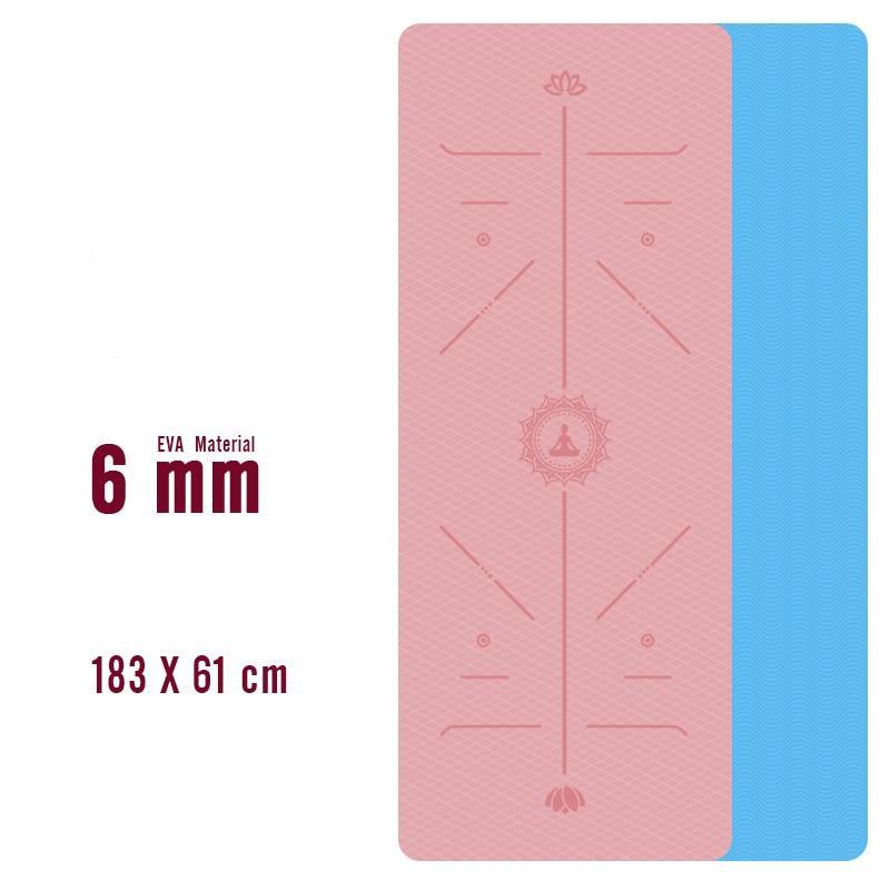 Tapis de Yoga Pilates Bouddah Rose Bleu Clair