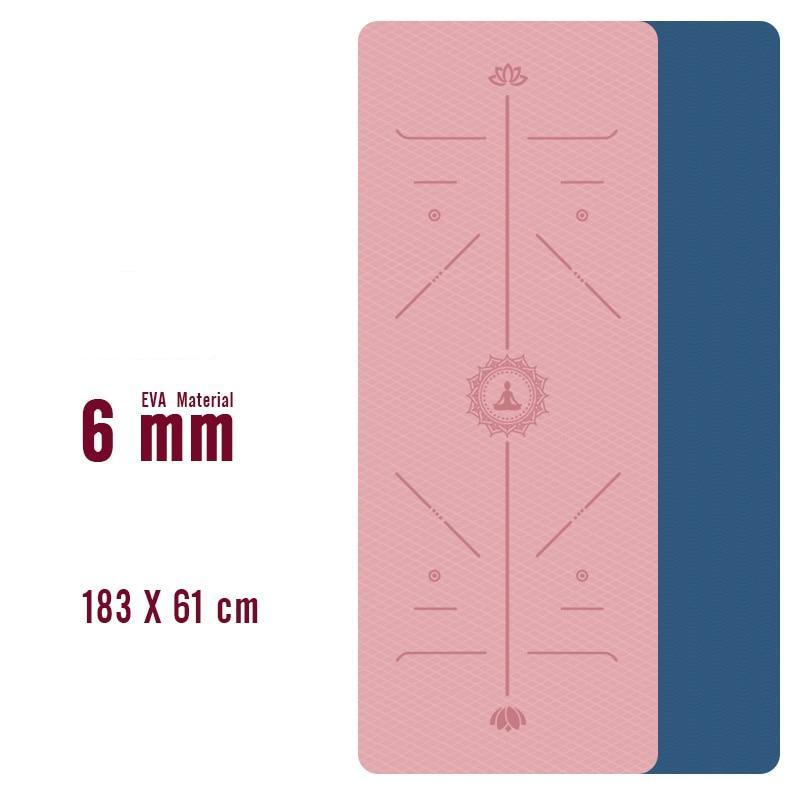 Tapis de Yoga Pilates Bouddah rose bleu