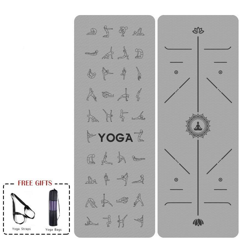 Tapis de Yoga double Face Gris