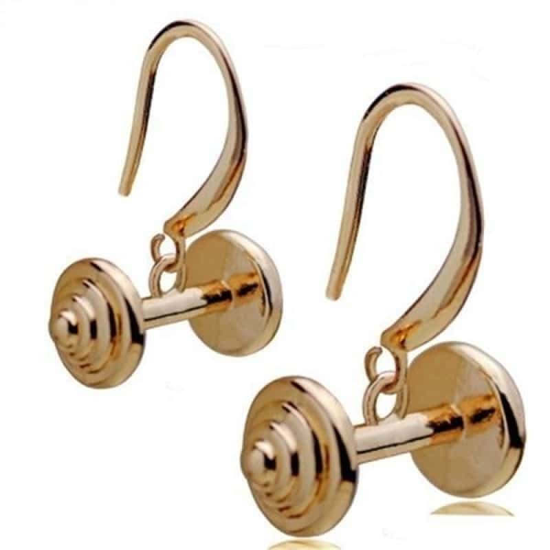 BOUCLE D’OREILLE FITNESS - DUMBBELL MUSCULATION ZINC