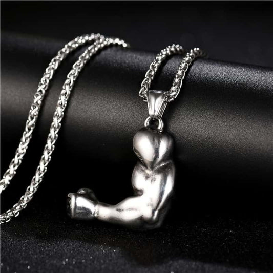 COLLIER FITNESS - BICEPS MUSCLÉ METAL