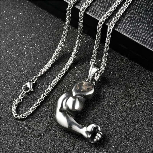 COLLIER FITNESS - BICEPS MUSCLÉ METAL