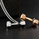 COLLIER FITNESS - CHAINE AVEC PENDENTIF HALTÈRE OR 60CM - Vignette | LE BOX DU FITNESS®