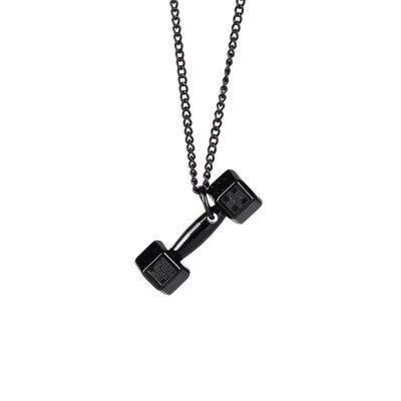 COLLIER FITNESS - CHAINE AVEC PENDENTIF HALTÈRE OR 60CM