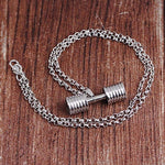 FITNESS NECKLACE - DUMBBELL LARGE BODYBUILDER SILVER - Vignette | LE BOX DU FITNESS®