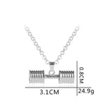 FITNESS NECKLACE - DUMBBELL LARGE BODYBUILDER SILVER - Vignette | LE BOX DU FITNESS®