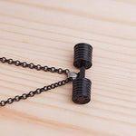 FITNESS NECKLACE - DUMBBELL LARGE BODYBUILDER SILVER - Vignette | LE BOX DU FITNESS®