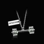 COLLIER FITNESS - HALTÈRE STYLE MILITAIRE ZINC - Vignette | LE BOX DU FITNESS®