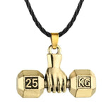 FITNESS NECKLACE - STAINLESS STEEL DUMBBELL FIST - Vignette | LE BOX DU FITNESS®