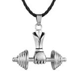 COLLIER FITNESS - POING HALTÈRE EN ACIER INOXIDABLE - Vignette | LE BOX DU FITNESS®