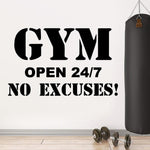 HOME DECORATION - “GYM OPEN 24/7 NO EXCUSES!” - Vignette | LE BOX DU FITNESS®