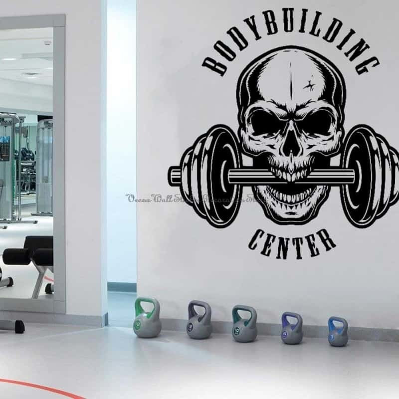 DÉCO MURALE - BOBYBUILDING HOME FITNESS CRANE BARBELL