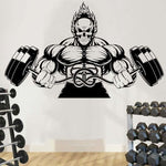 WALL DECORATION - BODYBUILDER FITNESS BARBEL SKULL IN FLAME - Vignette | LE BOX DU FITNESS®